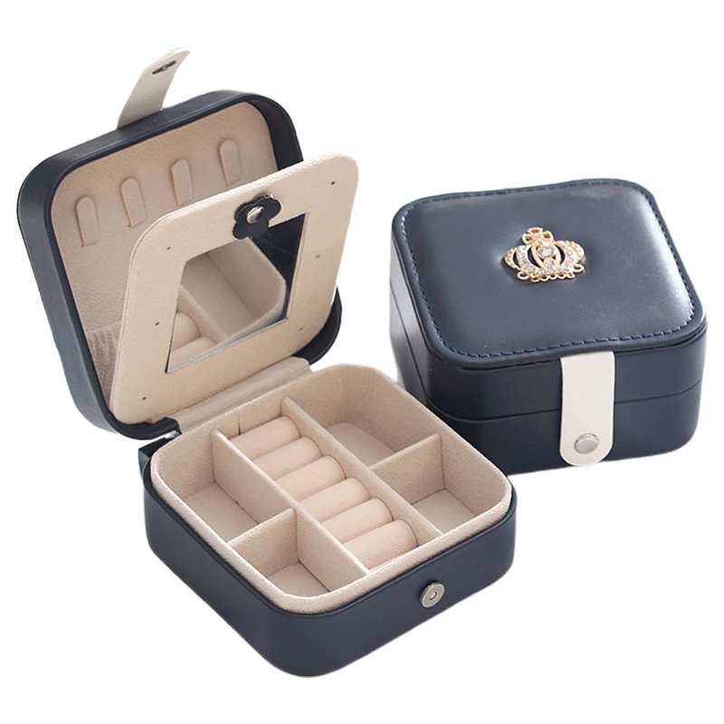 

Portable Travel Leather Jewelry Organizer Display Earrings Rings Necklace Storage Case Jewellery Box for Women Girls Gifts