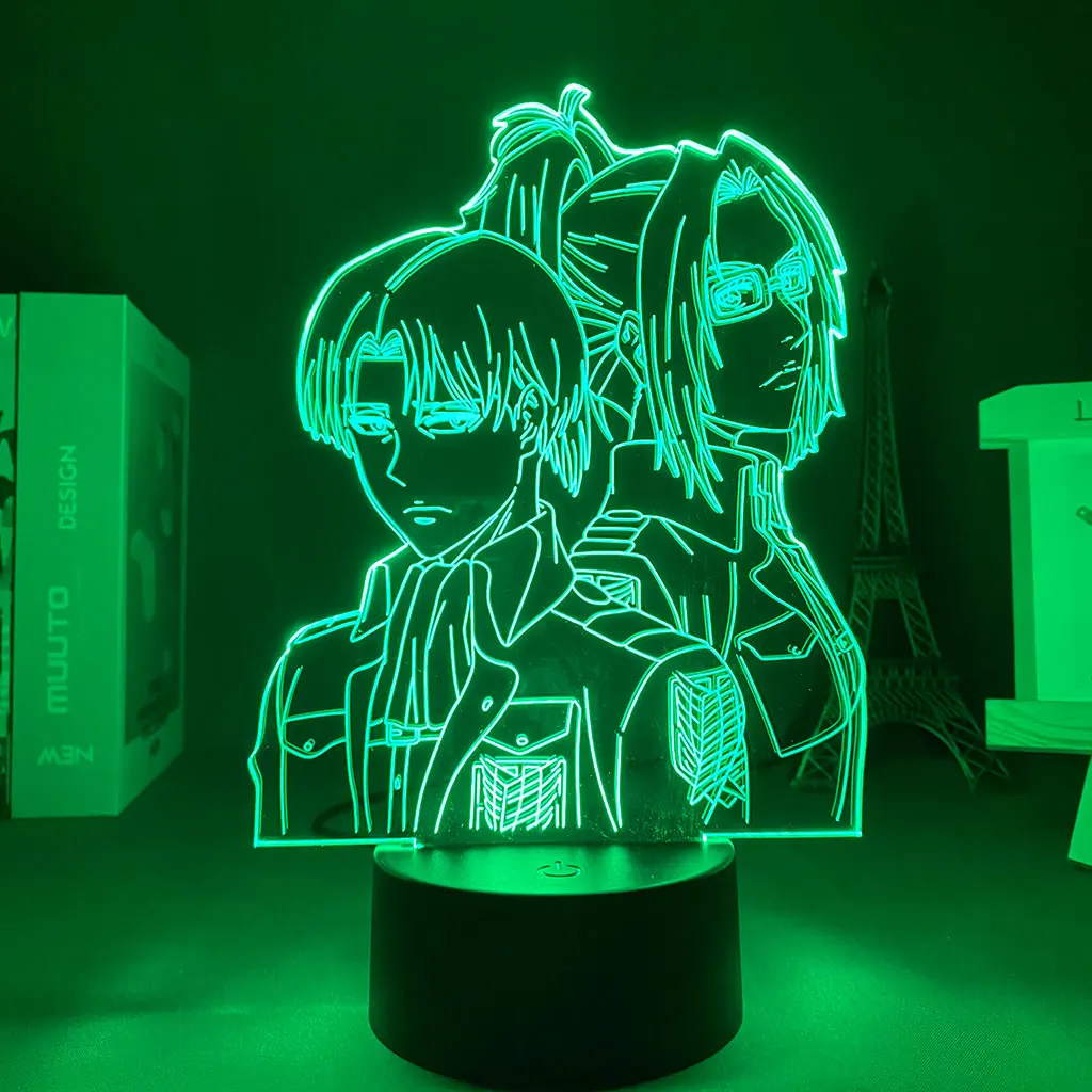 

Anime Attack on Titan Levi Ackerman Acrylic 3d Lamp Hange Zoe for Home Room Decor Light Child Gift