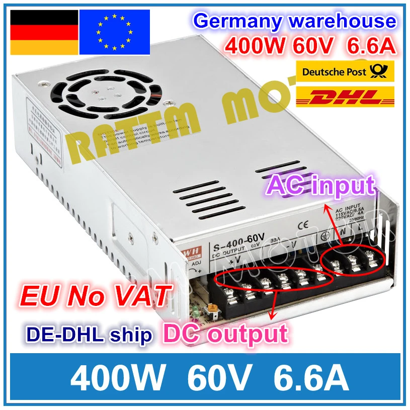 24V / 60V 70V блок питания с переключением постоянного Мощность поставить 400W 5.7A один