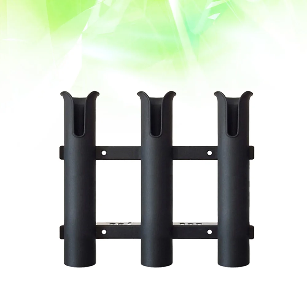 

1Pcs 48mm Fishing Rod Holder Marine Stainless Steel Triple Rows Yacht Sea Fishing Rod Accessories Boat Fishing Rod Bracket(Black