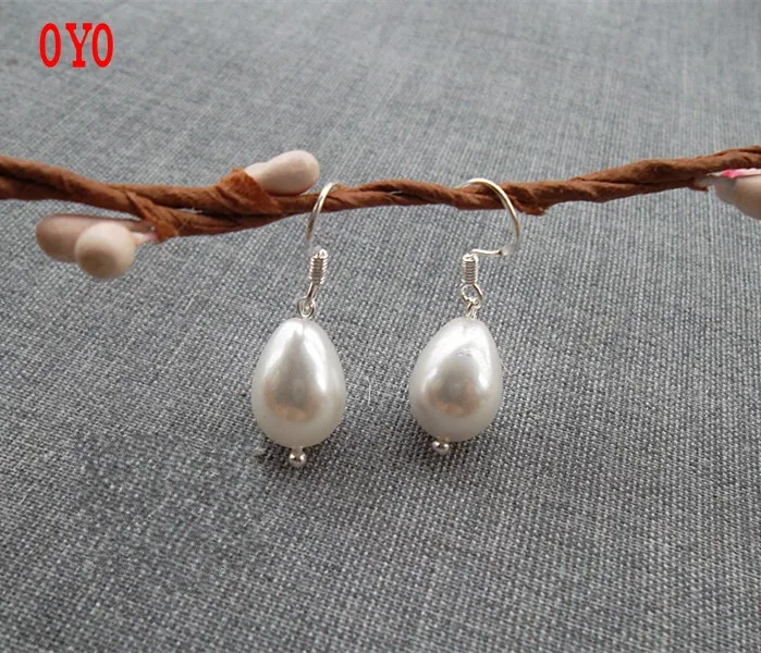 

925 Sterling Silver Shell Pearl Water Drop Female Shell Bead Fashion Korean Style Temperament Earrings