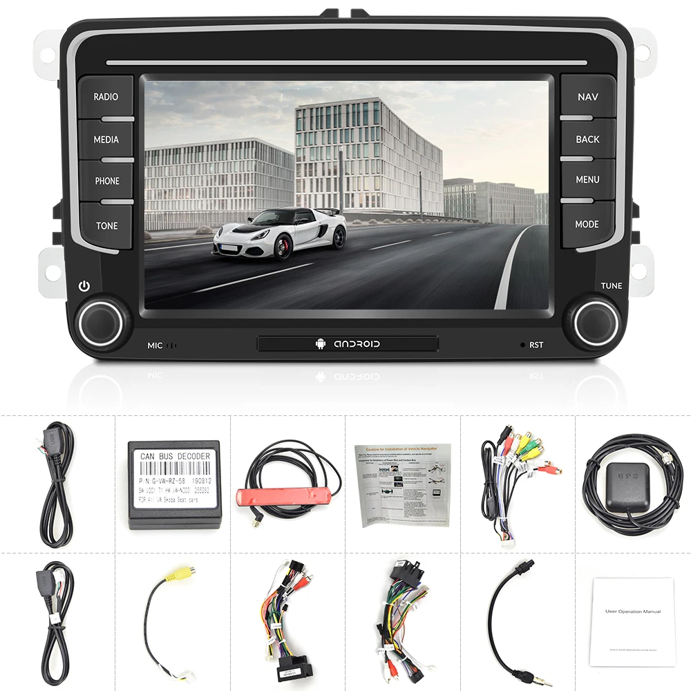 Автомобильный мультимедийный плеер AMPrime 2 Din 7 дюймов Android 9 0 для