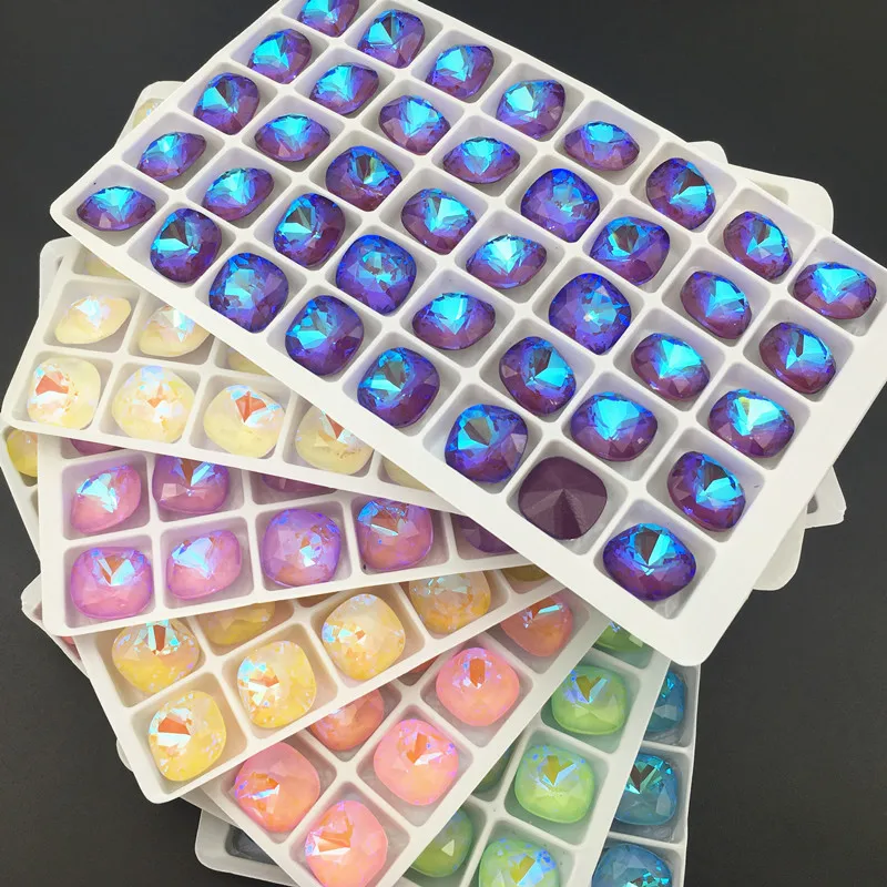 20 шт. разноцветные флуоресцентные подушки-мокко K9 для ювелирных изделий стразы с