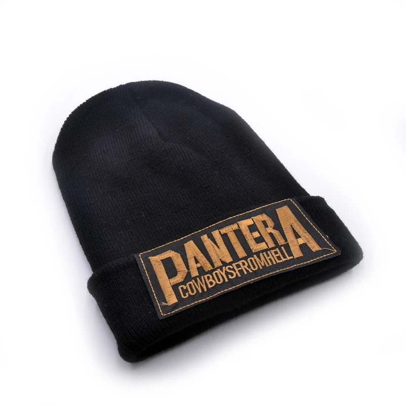 

Модная шапка с логотипом Pantera, шерстяная шапка, вязаные мужские зимние шапки для мужчин и женщин, Шапка-бини, теплая шапка
