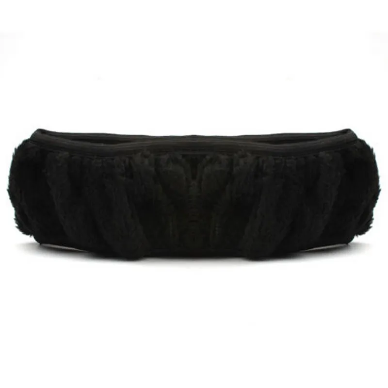 Новая зимняя черная Очаровательная теплая Длинная шерстяная плюшевая