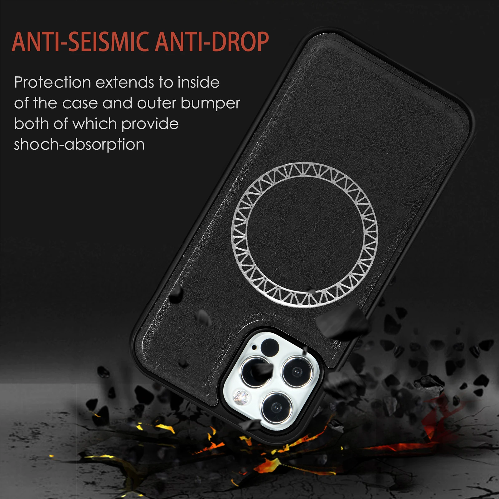 

Leather Case For iPhone 12 Pro Max Cover/iPhone 12 mini,Protective Fitted Cover,Shockproof PC Protection Cover Wireless charging