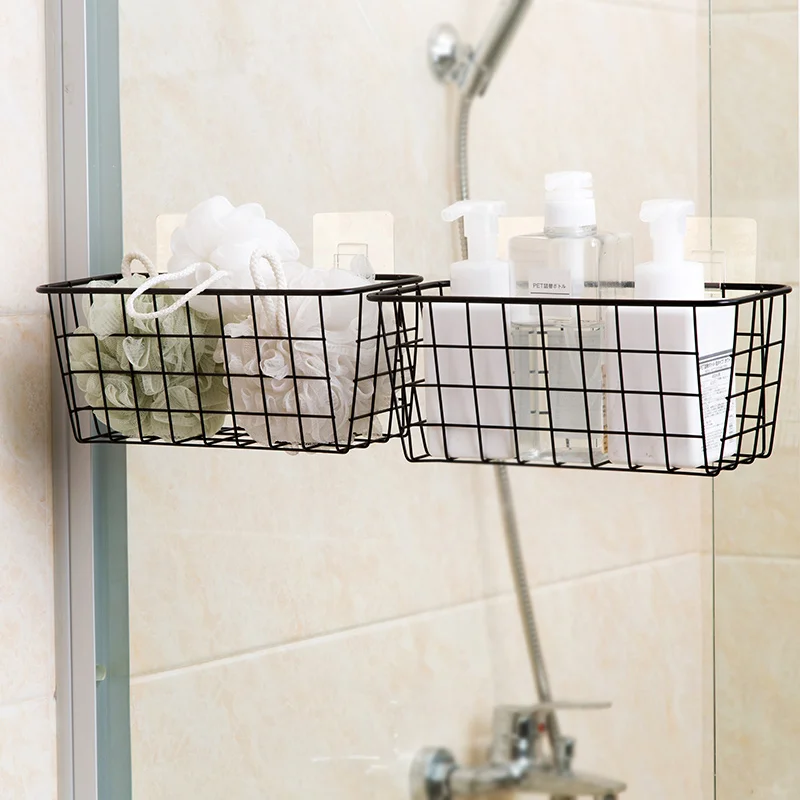 

Grid hanging basket wrought iron wall hanging decoration small items display stand pot rack indoor pendant ZP7151642