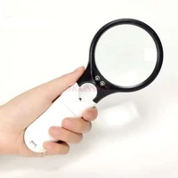 magnifying glass with lamp led 10 times elderly student reading handheld qing times portable looking insect mobile computer