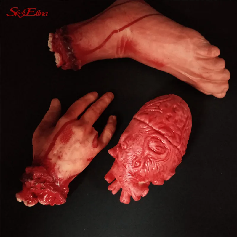 Хэллоуин ужас Реалистичная поддельная Кровавая рука нога орган реквизит