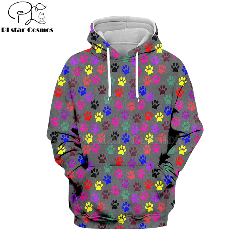 PLstar Космос животные милая собака много красочных следов собаки 3d