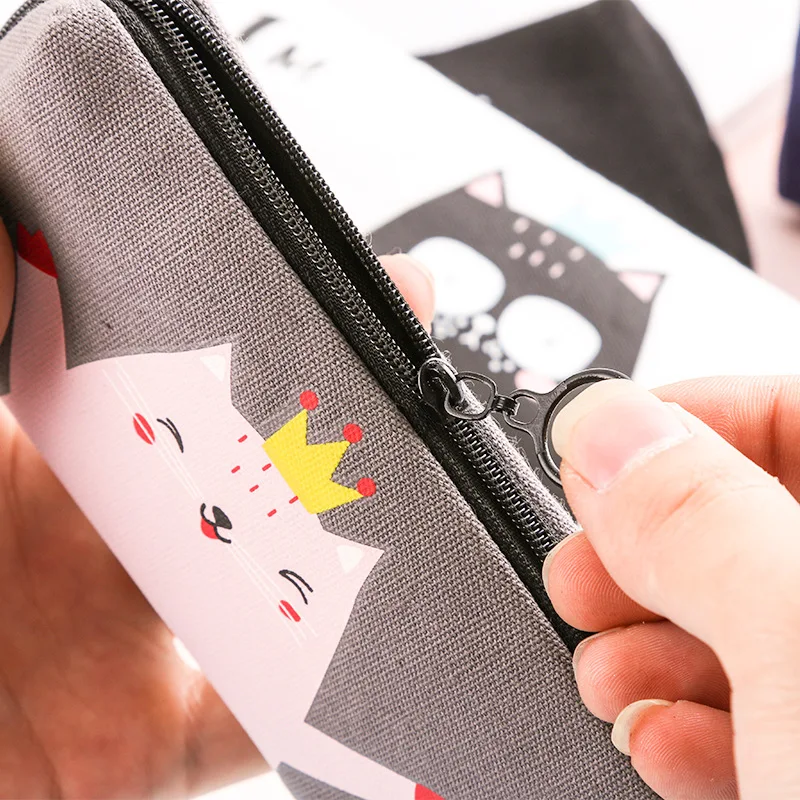 Чехол для карандашей с кошкой холст estojo escolar креативный trousse scolaire stylo школьные