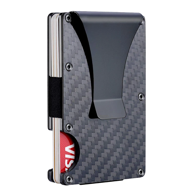 

Carbon Fiber Wallet RFID Blocking Credit Card Case Anti-theft Cards Holder Non-scan Metal Slim Money Clip Credit Card Holder
