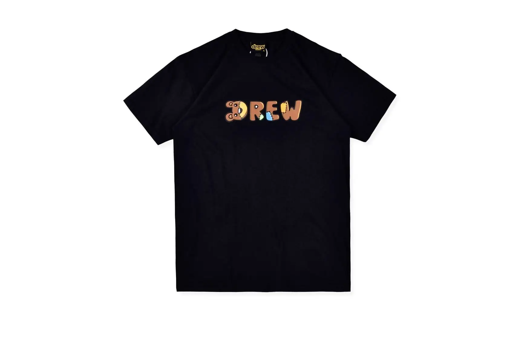black 19ss Drew House, футболки для мужчин и женщин, высокое качество, 1:1, топ, медведь, буквы drew, Повседневная Уличная одежда, Drew House, Джастин Бибер, футболка - Цвет: black