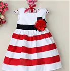 Платья для маленьких девочек, летнее платье принцессы без рукавов в широкую полоску с цветами, повседневная детская одежда