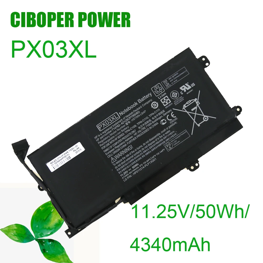 

Оригинальный ноутбук Батарея PX03XL 11,1 V 50WH TPN-C111 HSTNN-LB4P HSTNN-IB4P 715050-005 для 14T-K000 14T-K100 14T-K110NR 14-K121TX