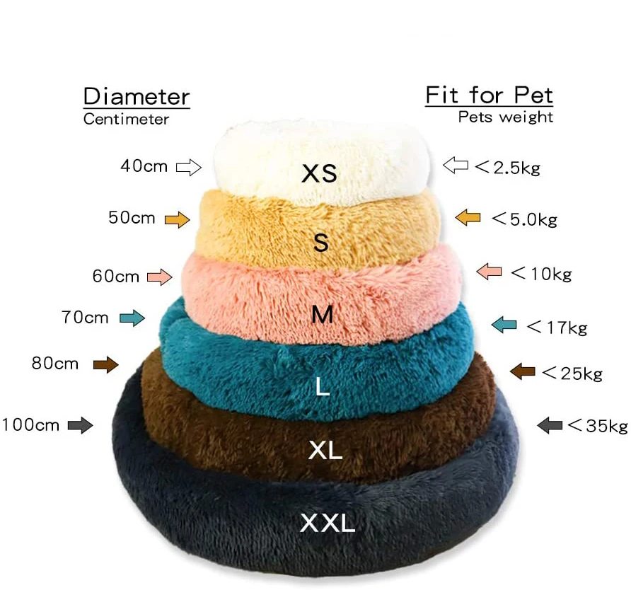 

Animals Sofa Round Cat Bed House Soft Long Plush Dog Bed For Dogs Basket Pet Products Cushion Cat Pet Bed Mat Cat House