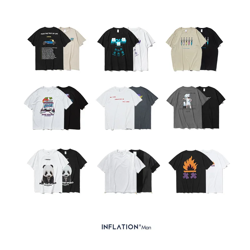 INFLATION креативная футболка с графическим принтом и коротким рукавом 2019 хип хоп