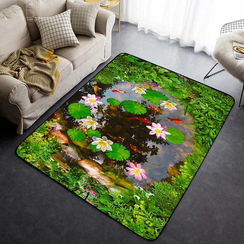 Лотоса пруд рыбья площадь Коврики и ковры для детей Детская домашняя Гостиная