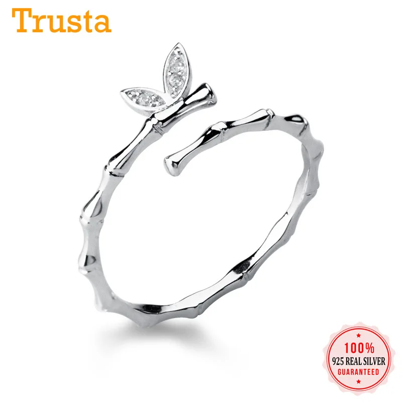 925 кольцо для женщин модное пробы серебро Бабочка бамбук на палец стерлингового