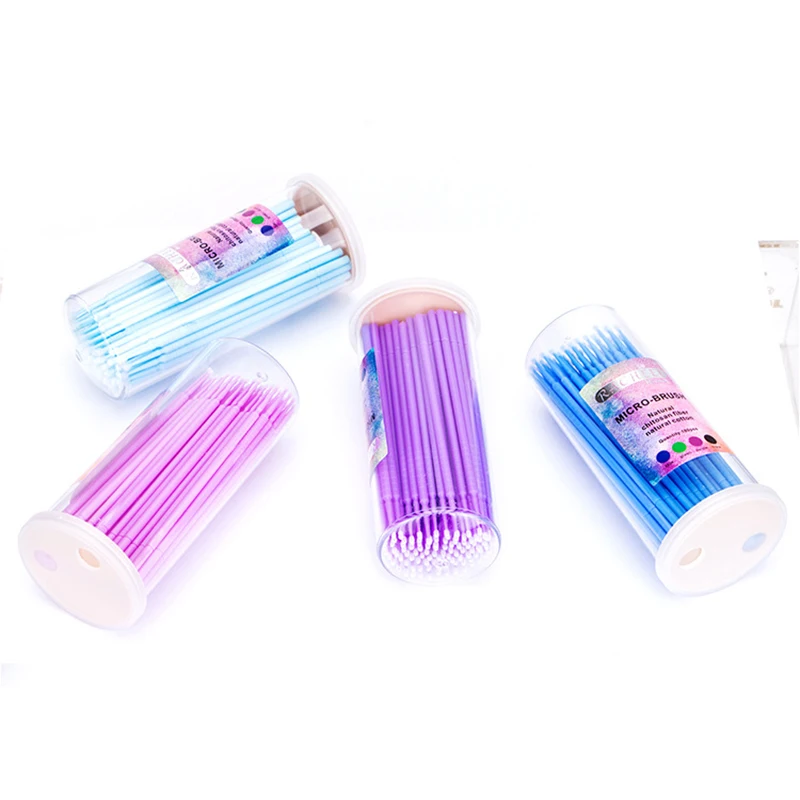 100 шт./лот одноразовые кисти для ресниц тампоны микрокисти инструменты