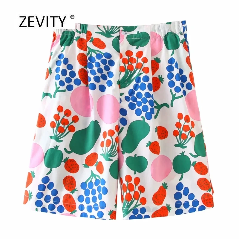 Шорты женские с тропическим принтом фруктов повседневные свободные Модные