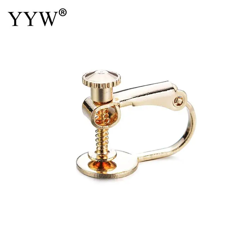 

20PCs/Bag Screw design Golden Brass Clip-on Earring Components for Non-pierced Ears Jewelry DIY Making Earrings Clasp Finding