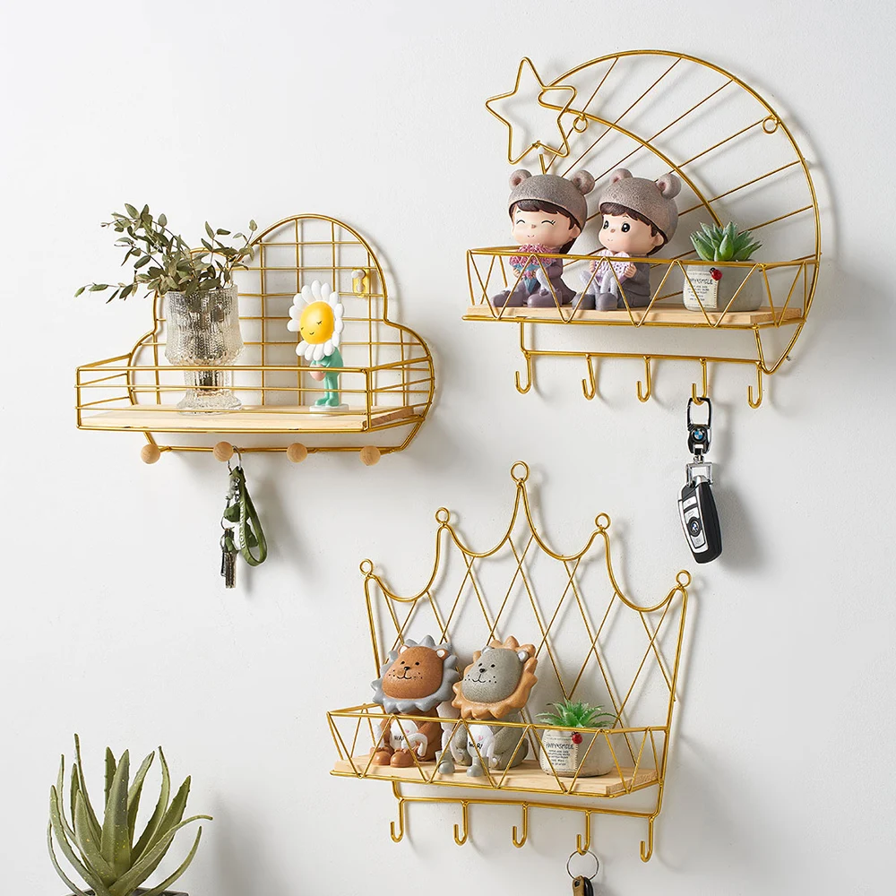 

Nordic Pastoral Style Wooden Hook Rack Wall Coat Rack Wall Hook Sundries Storage Home Decoration Accessories Cute Room Decor