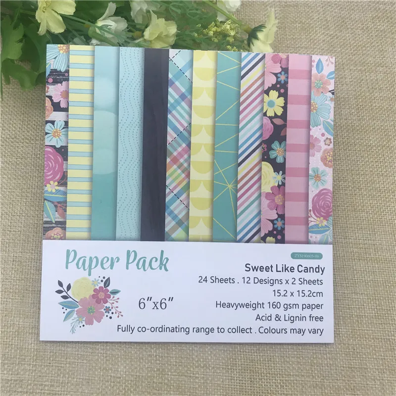 6 &quotX6&quot сладкий как конфеты узорной бумаги Скрапбукинг бумажный пакет бумага