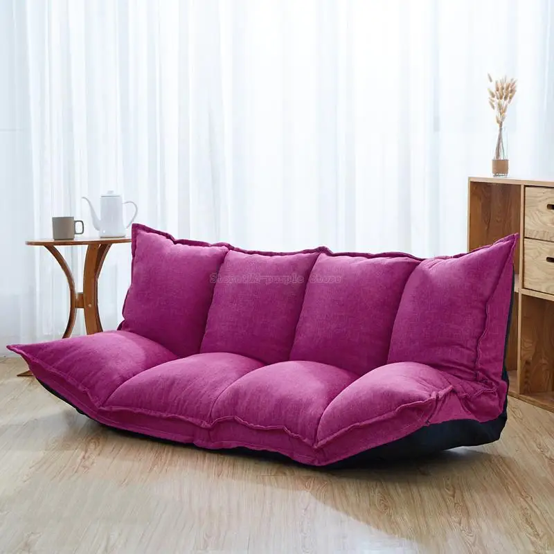 Льняная тканевая обивка регулируемая напольный диван-кровать для отдыха дивана