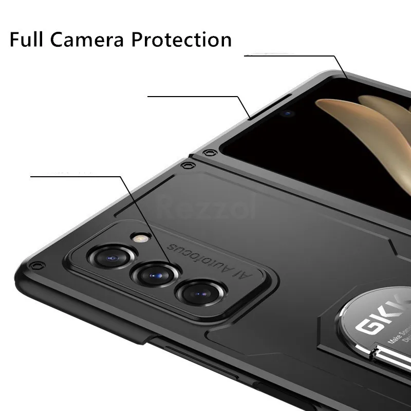 armor ring holder phone case for samsung galaxy z fold 2 case 360 bracket hard pc protective cover for galaxy z fold 2 5g free global shipping