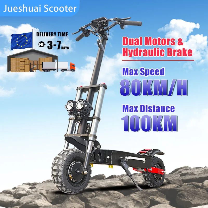 Verkaufen 100KM Max Abstand Elektro-scooter Erwachsene 3200W Dual Motor 80 KM/H Roller Eléctrico Mit Sitz Faltbare E Roller EU USA Lager