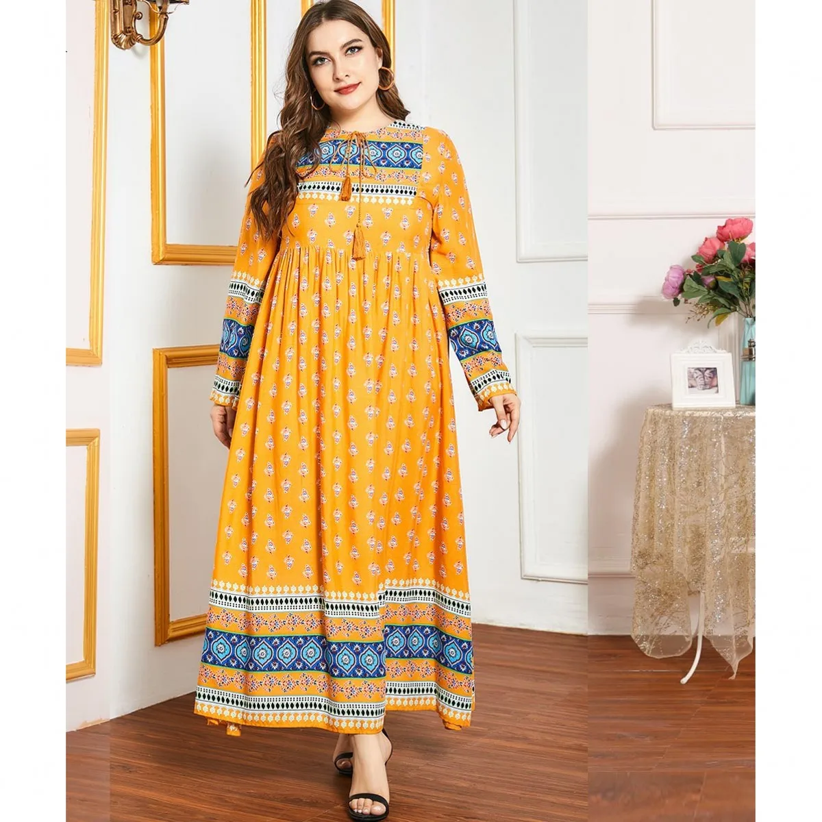 African Long-sleeved Dress Large Size Women