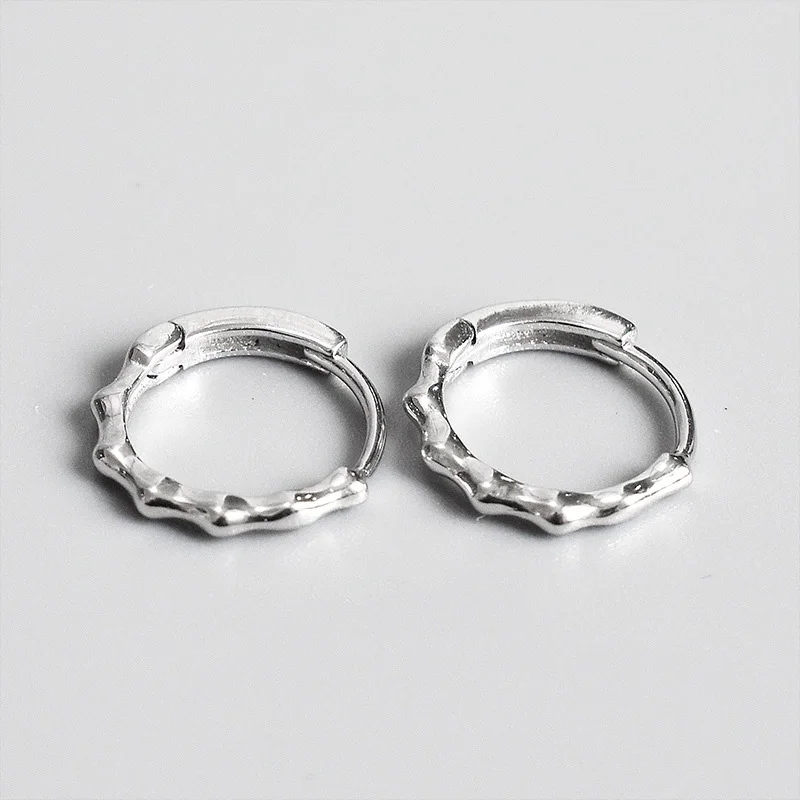 Trustdavis серьги кольца из настоящего серебра 925 пробы Бамбуковые клипсы на S925