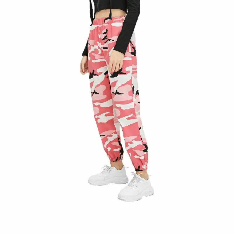 Женские брюки карго с высокой талией камуфляжные повседневные в уличном стиле