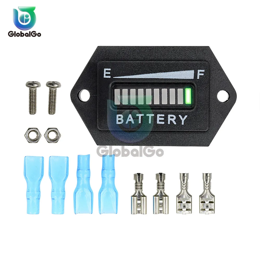 

12V 24V Car Lead Acid Battery Charge Level Indicator Battery Tester Lithium Battery Capacity Meter LED Tester