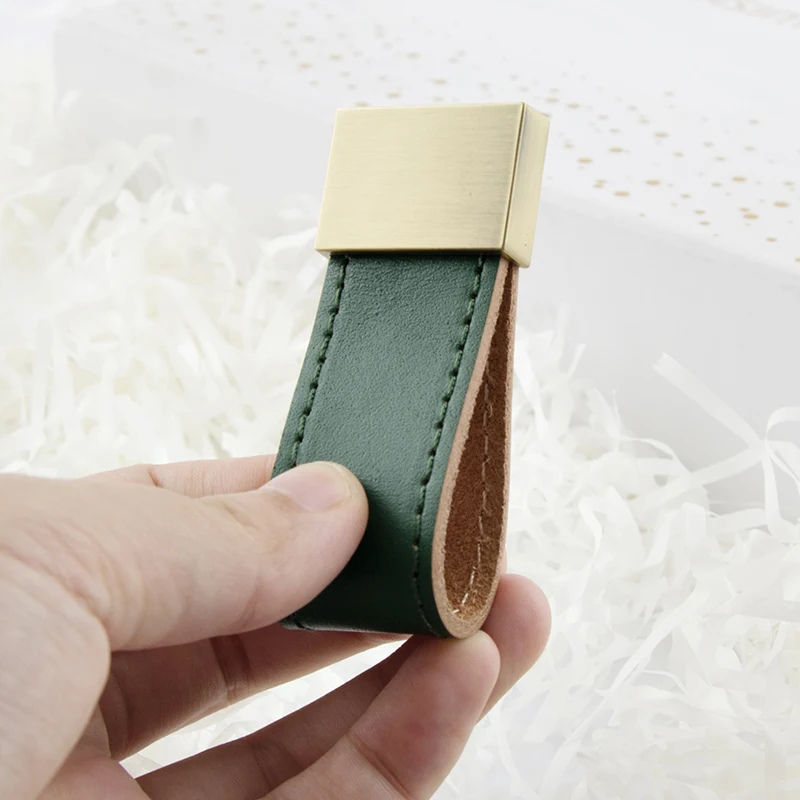Фото Soft green Leather furniture handle leather cabinet drawer Pull handles knobs for dresser Обустройство дома Soft green Leather furniture handle leather cabinet drawer Pull handles knobs for dresser Обустройство дома