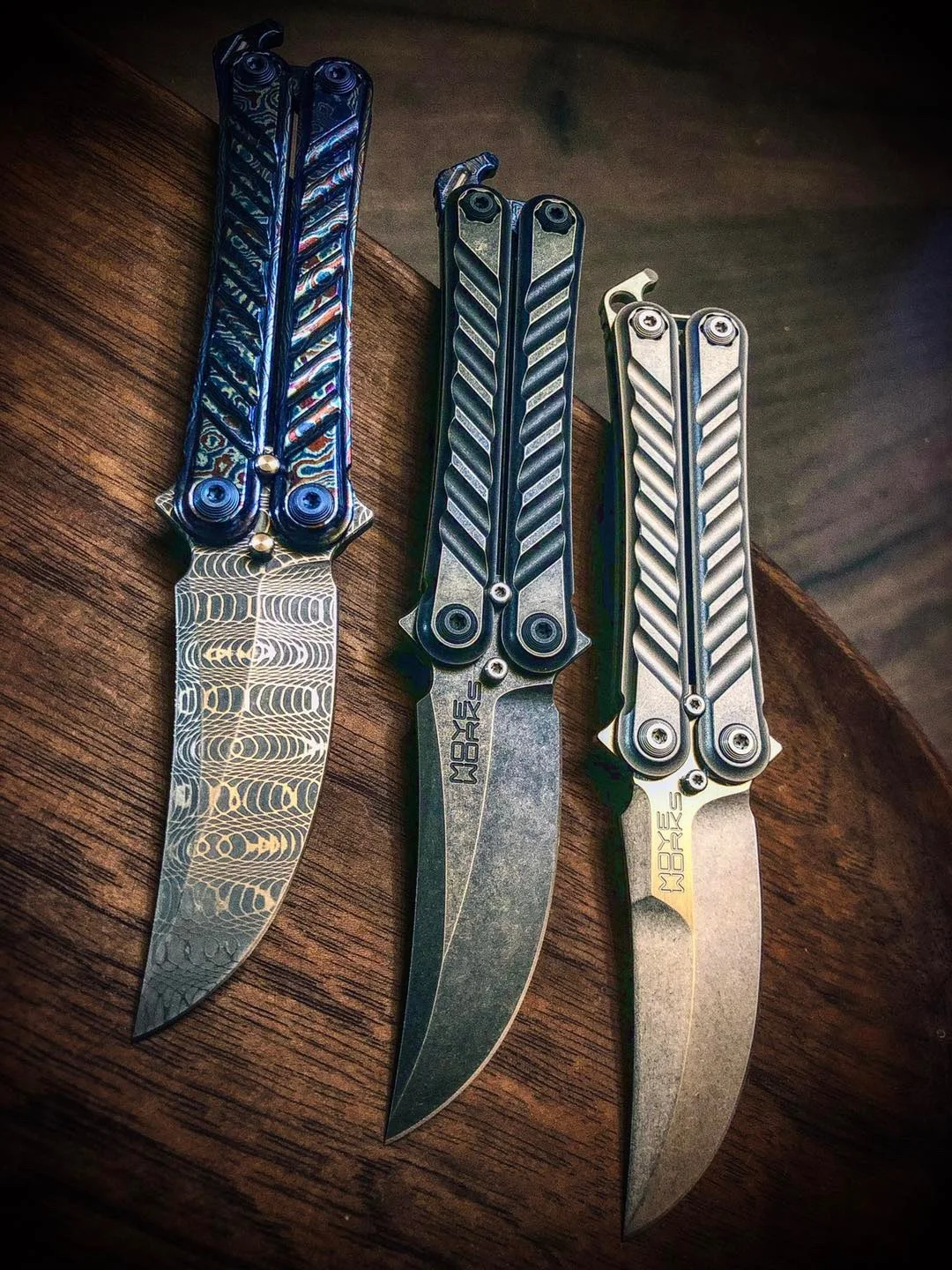 MoyeWorks High-end Limited Edition Titanium Damascus Handle Blade Portable Detachable Knife Collection | Инструменты
