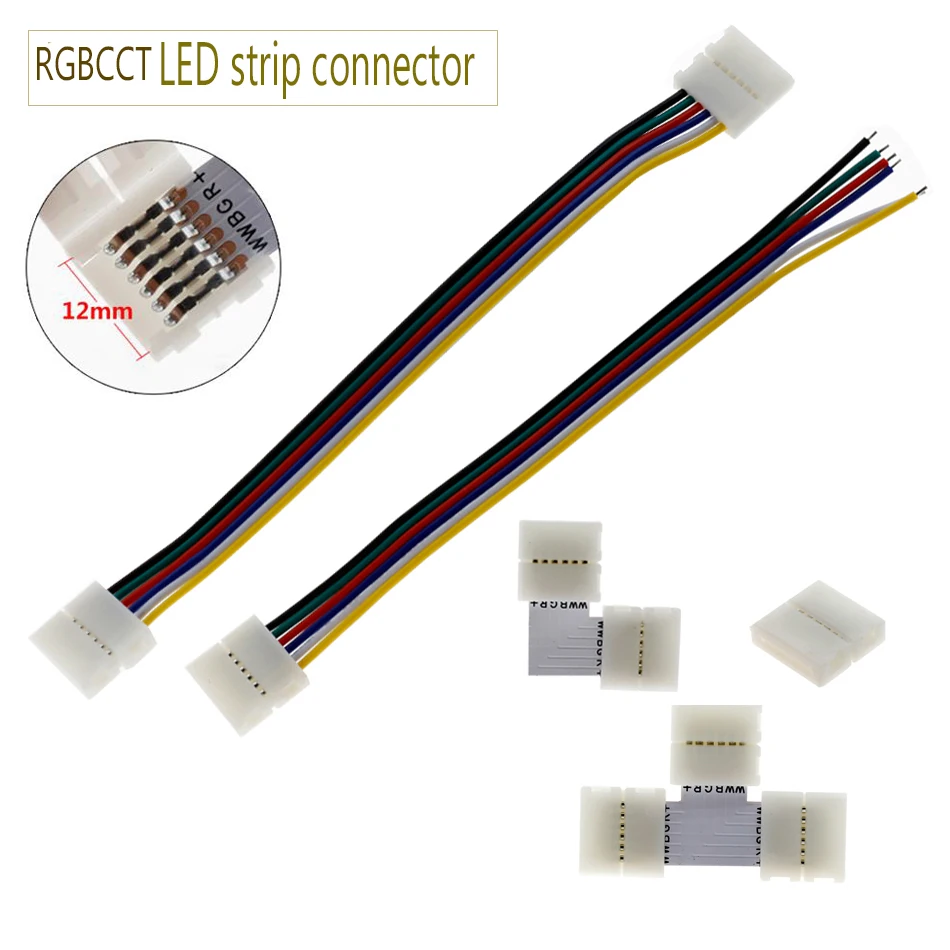 6Pin LED Strip Connector 12mm for 5050 RGBCCT Free Welding | Обустройство дома