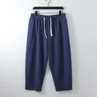 Мужской размера плюс свободные штаны для мужчин брюки летние мужские хлопковые больших размеров широкие льняные брюки свободные брюки для девочек брюки больших размеров 12XL