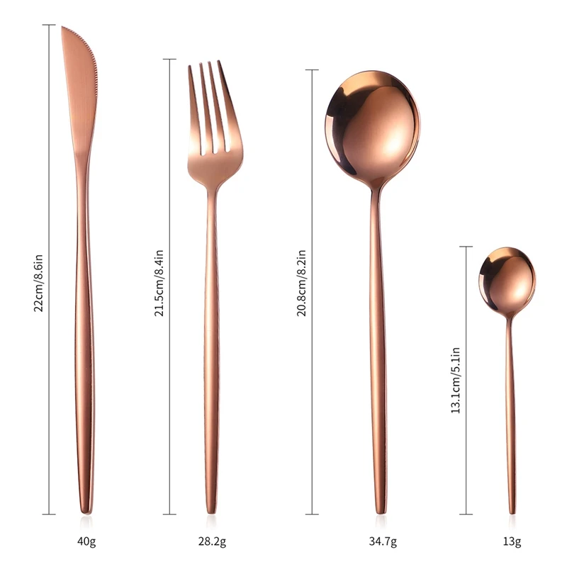 

Knife Fork Cutlery Set,Coffee Spoons Dinnerware,Stainless Steel Tableware,16Pcs/Set