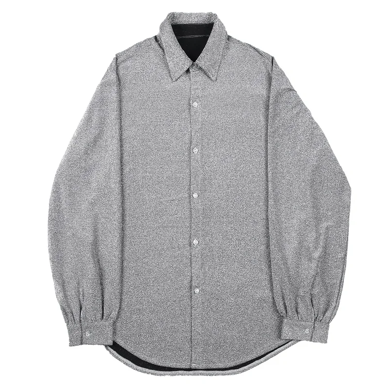

Male Women Streetwear Hip Hop Party Dress Shirt Men Autumn Fashion Long Sleeve Loose Shining Casual Shirt Stage Show Costumes