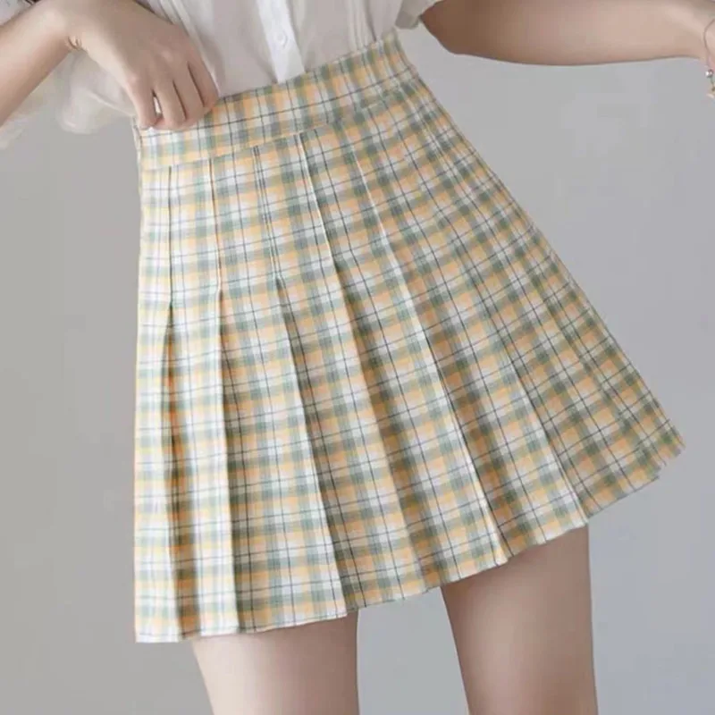 

Fashion High Waist Pleated Skirt Women Sweet Cute Girls Dance Mini Skirt Korean Style School Short Skirts S-XL