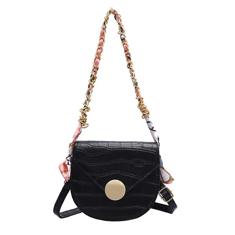 

Chain ladies small bag 2020 new trendy fashion wild ins messenger bag summer net red saddle bag luxury handbags women bags