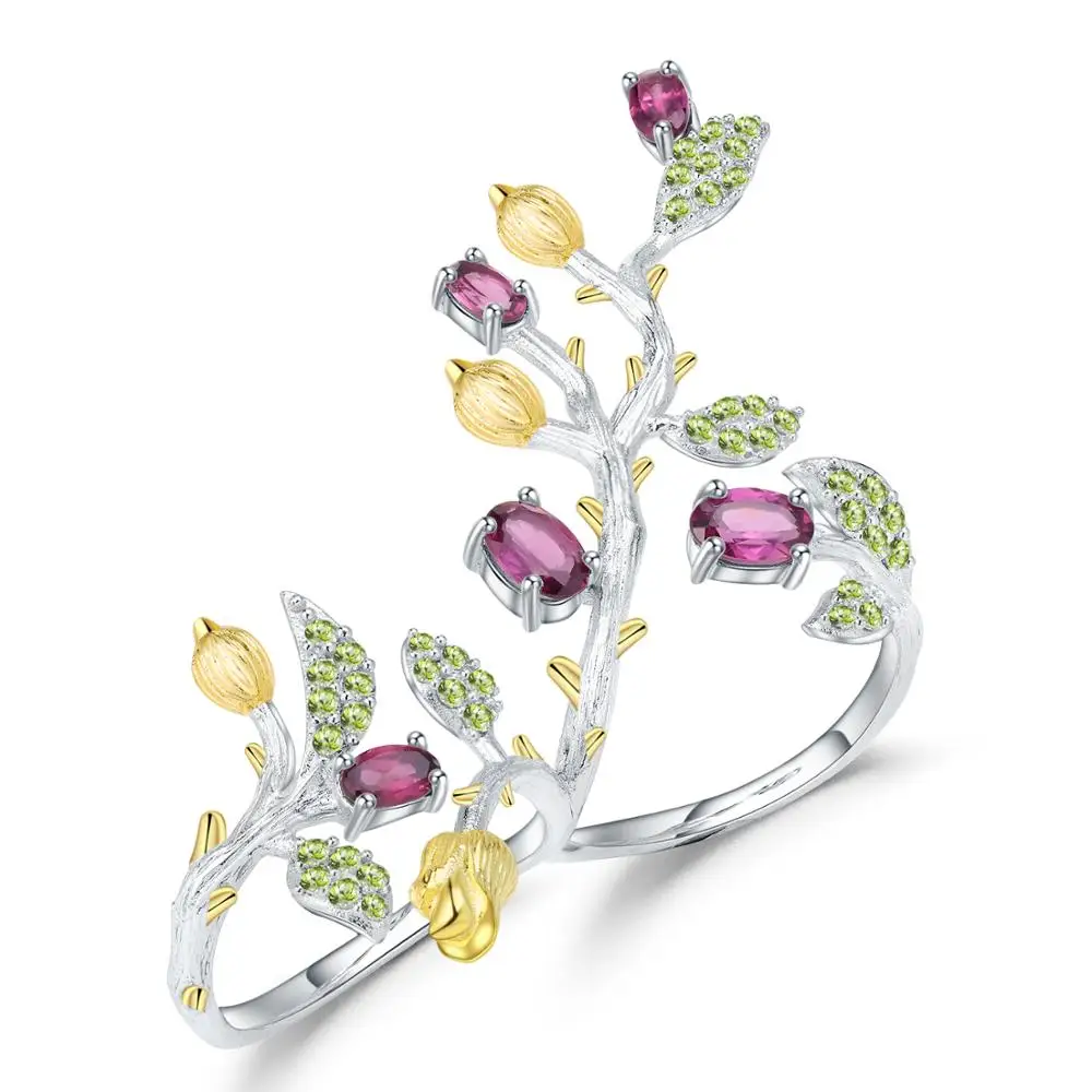 Женское балетное кольцо GEM'S двойные кольца на пальцы регулируемые из