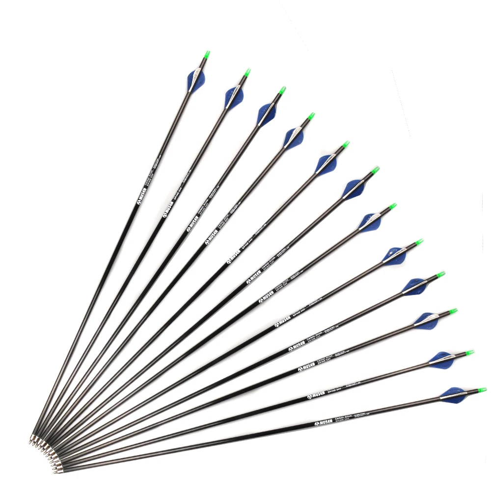 

Spine 350 6/12/24 Pcs 30 inches Pure Carbon Arrow Changable Arrowhead For Compound Bow Archery Hunting Shooting