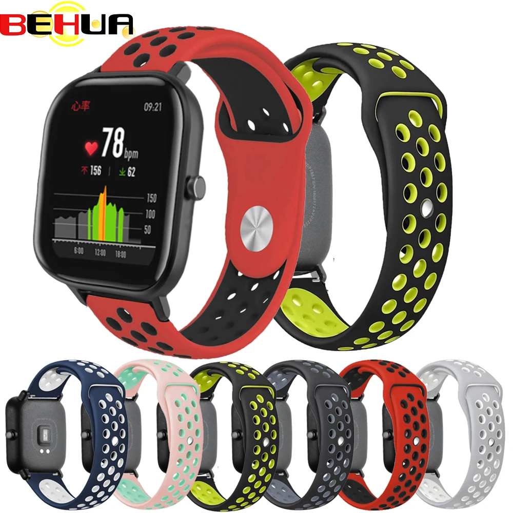 Силиконовый браслет для Huami Amazfit GTS умные часы два тона вентиляция замена мужские t