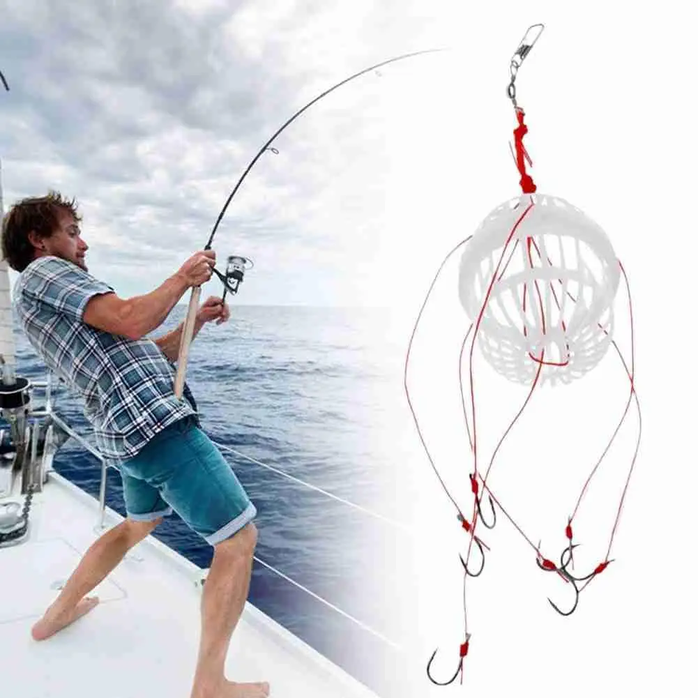 

Полипропиленовый пластиковый крючок для взрыва, клетка для приманки в коробке, крючок для бомбы, клетка для корзины-фидер, крючок 6 в 1, рыбол...