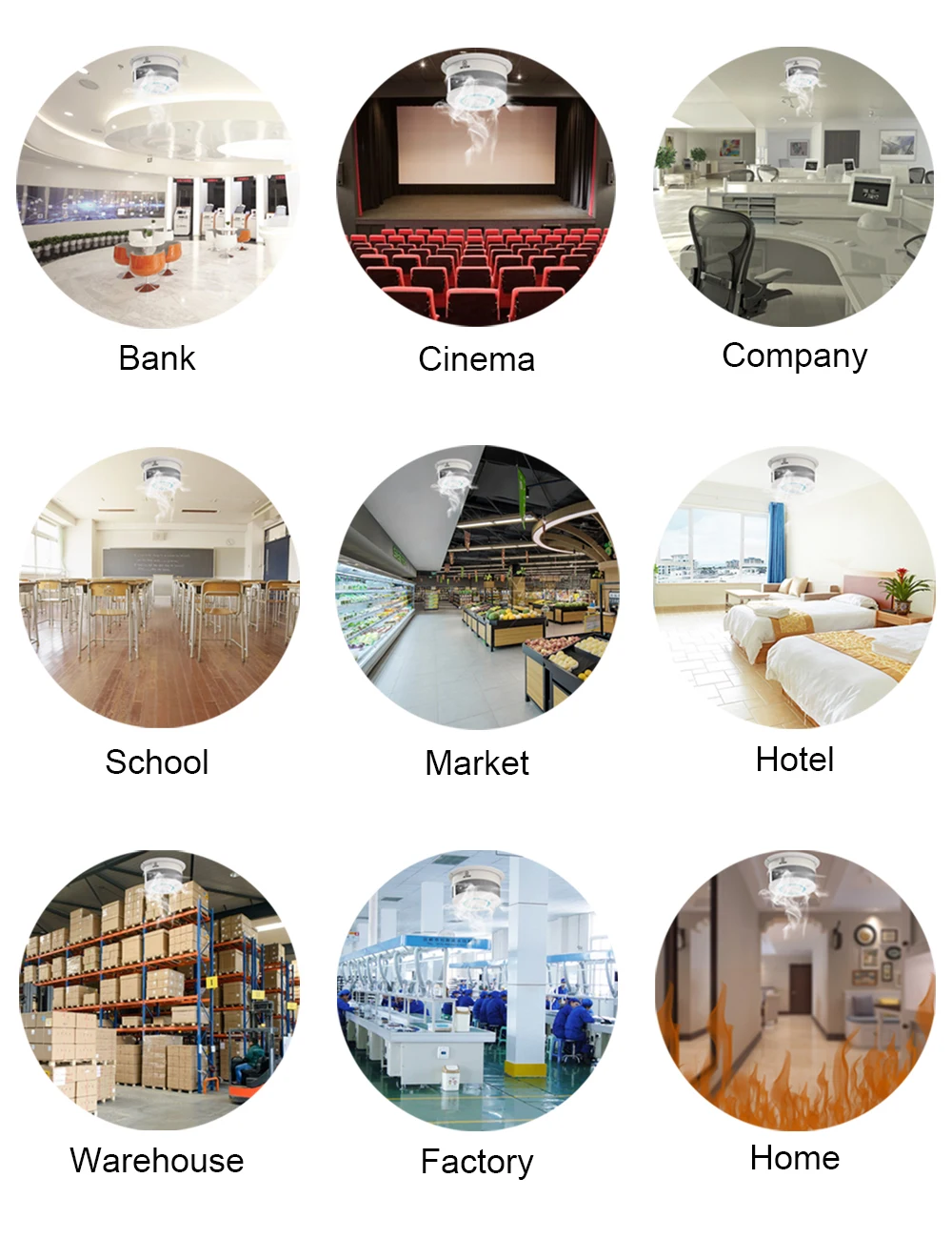 Портативный детектор дыма MULO датчик пожарной безопасности для дома гостиницы