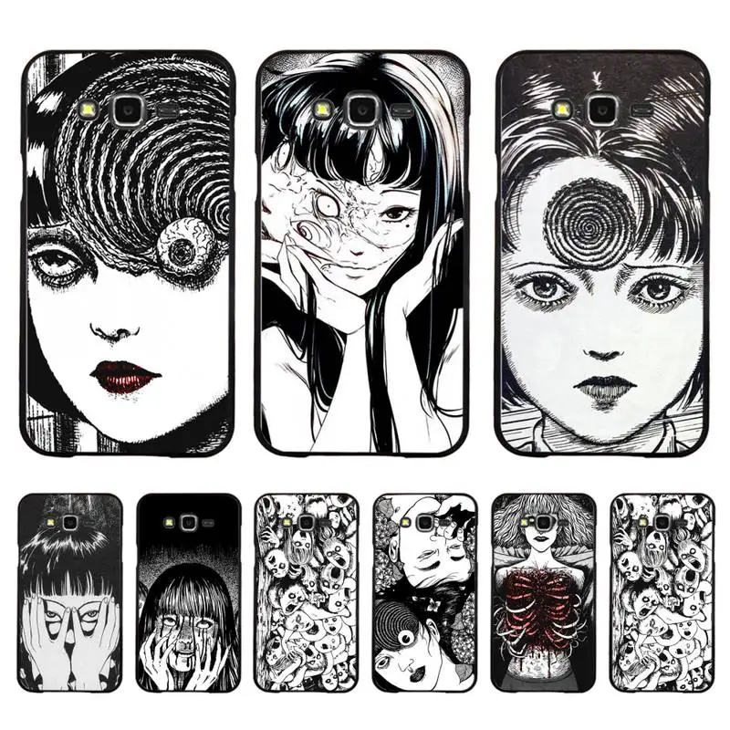 

Junji Ito Tees Horror cartoon Phone Case For Samsung Galaxy J4plus J6 J5 J72016 J7prime cover for J7Core J6plus Back Coque