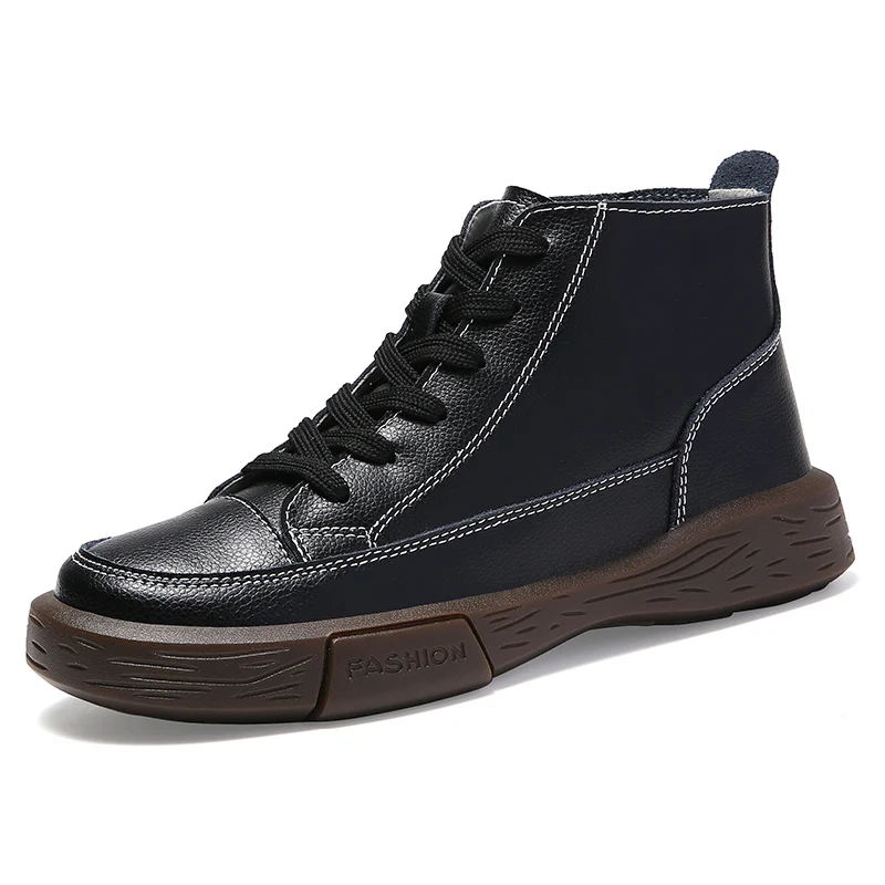 

Women's Casual Shoes Fashion Trend Leather Mid-top Platform Shoes Youth Short Boots Lightweight Walking Shoes for Women